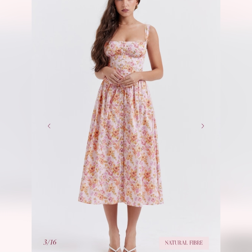 House of CB Tatiana Pink Midi Dress